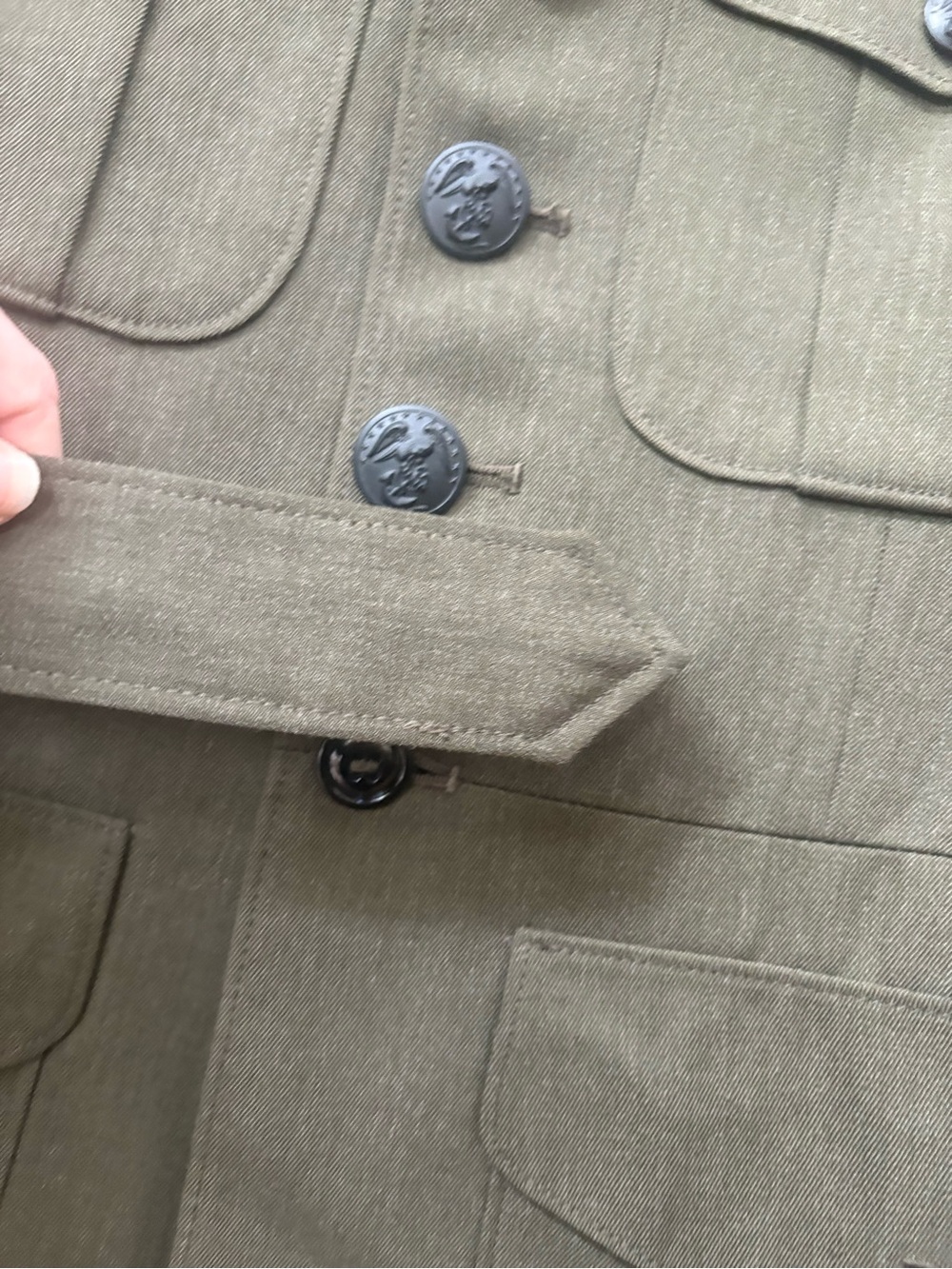 Vintage USMC Alpha Business Green Military Wool Jacket 36R FLAWS costume - Picture 13 of 16